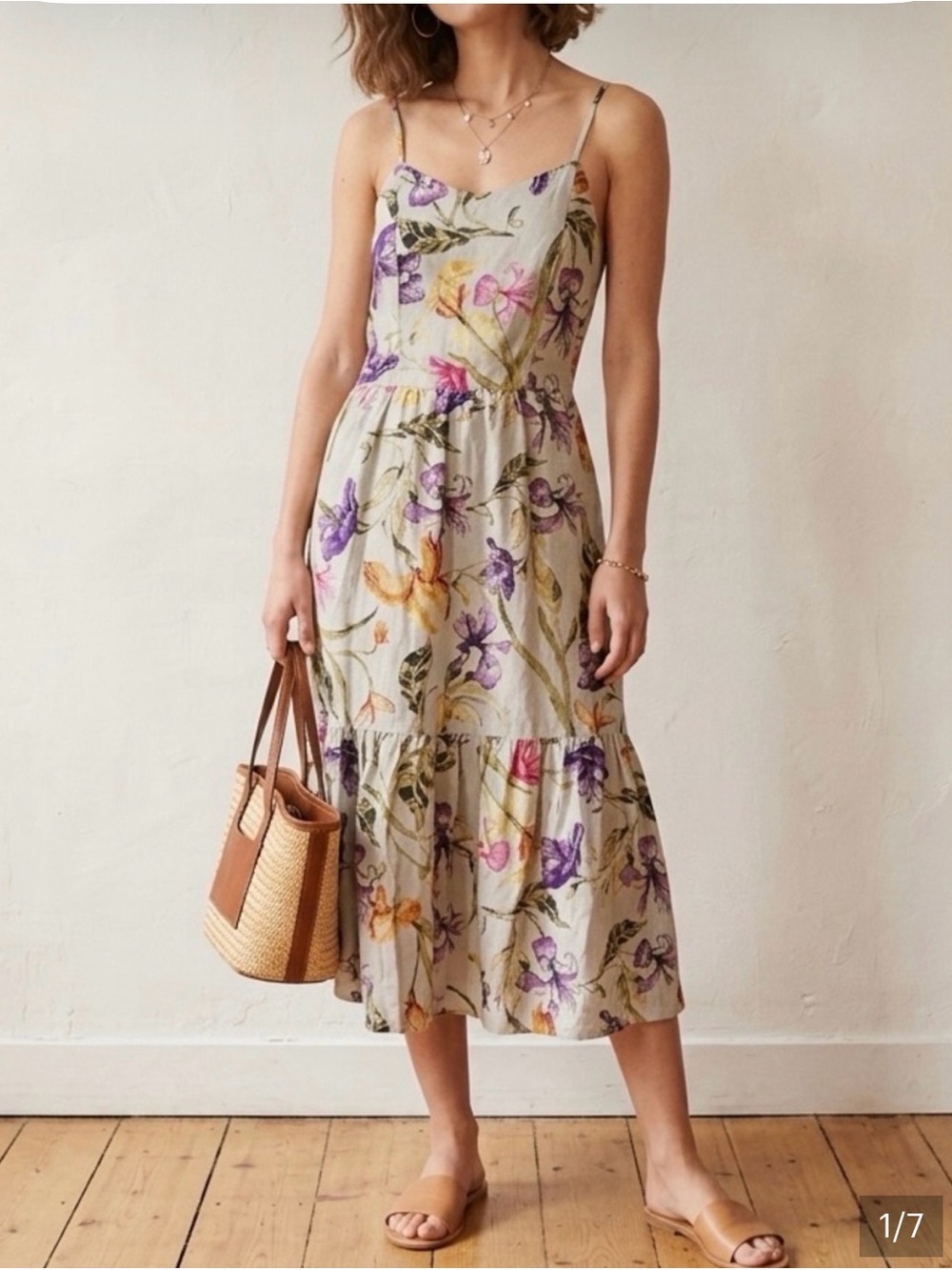Joie linen tiered maxi dress
